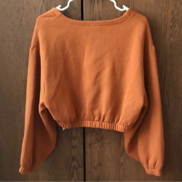 Urban Outfitters Out from Under Cropped Sweatshirt Burnt Orange - Picture 4 of 5